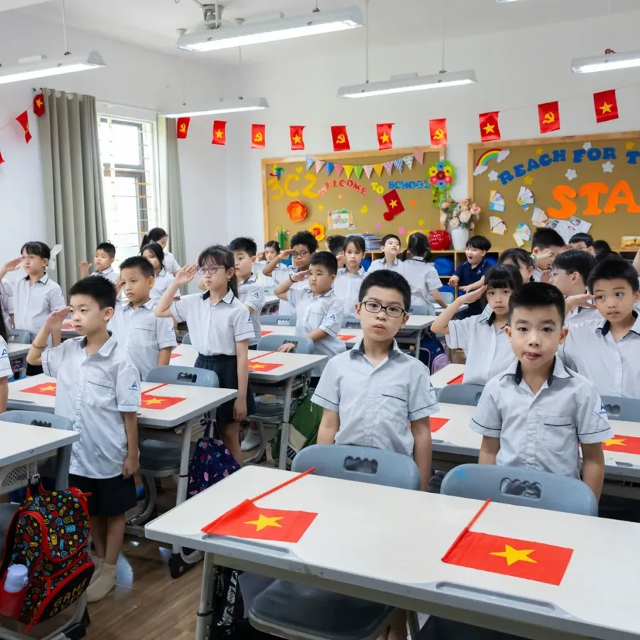 Phòng học sáng sủa, gọn gàng